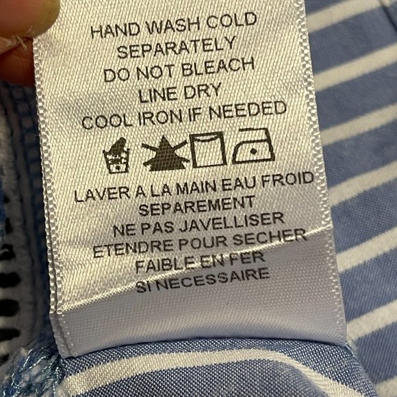 Anthropologie Pleione Pinstripe Bell Sleeve Blouse - Picture 7 of 7